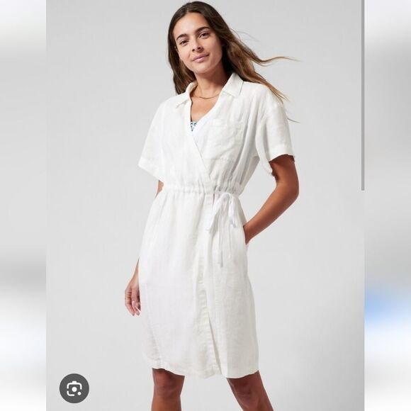 ATHLETA linen Wrap Dress - Picture 1 of 6